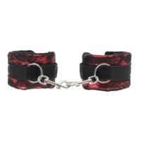 Love in Leather Lace Cuffs - Red